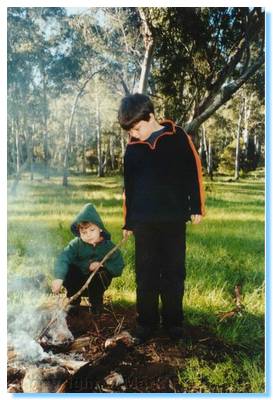 James & Liam playing with fire, again...