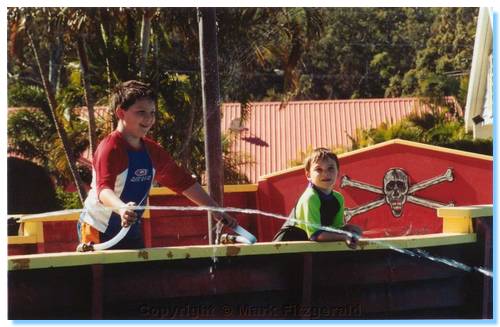 James & Liam at Wet 'n' Wild