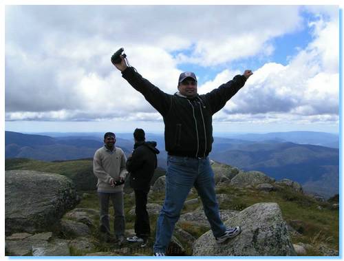 Pius enjoying the 'on top of the world' feeling